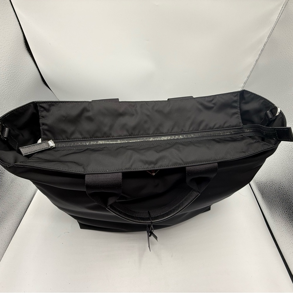 NWT PRADA Re-Nylon/ Leather Padded Large Black tote/ shopping Bag Crossbody mens - Picture 10 of 17